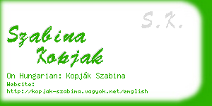 szabina kopjak business card